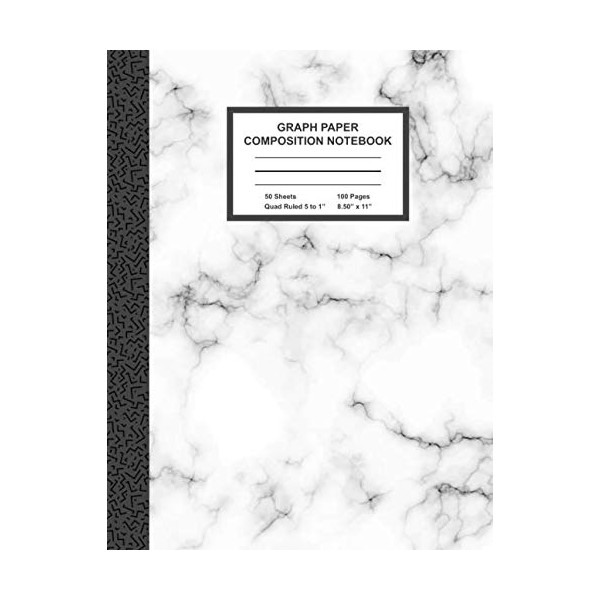 Graph Paper Composition Notebook: Quad Ruled 5 Squares Per Inch