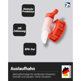 Trevendo® Spout for Plastic Canisters Pack of 2 Including 5 Labels (2 x DIN 61 – Diameter 49 mm)