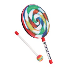 Hand Drum for Kids Multicolor Rainbow Percussion Instrument Musical Sound Educational Tool (8 Inch)