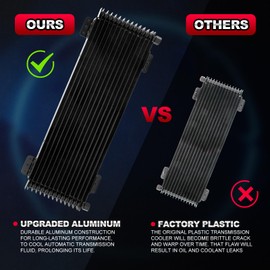 TEMSONE low pressure drop trans cooler,40k Transmission Oil Cooler LPD47391 Compatible with tru cool Heavy Duty 40,000 GVW Max - low pressure drop trans cooler - Black