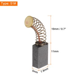 HARFINGTON 4pcs Carbon Brush 11mm x 7.8mm x 5mm Grinder Brush 51# Electric Motor Replacement Part Angle Grinder Cutting Machine Polisher Brushes for Repair Power Tools