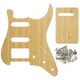 Domofa Bamboo SSH Strat Electrick Guitar Pickguard Backplate Set for Stratocaster Guitar 11 Hole
