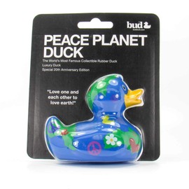 Peace Planet Rubber Duck Bath Toy | Highly Collectable Elegant Packaging | Imported from Holland | Bud Ducks Collectors Series| by Bud Duck USA