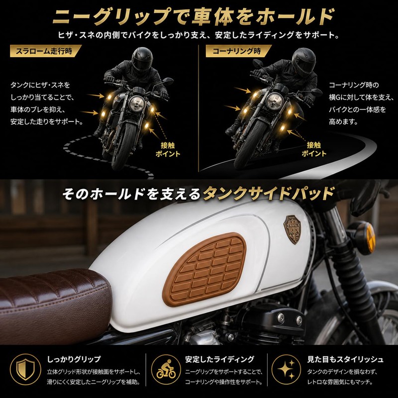 Motorcycle Tank Side Pad | Anti-slip & Scratch Protection |