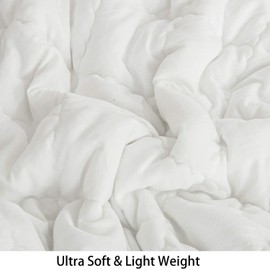 NTBAY Down Alternative Oversized Toddler Comforter, Super Soft and Warm Solid Color Baby Crib Quilted Blanket, 43 x 60 inches, White