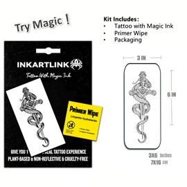 INKARTLINK Semi Permanent Tattoos, realistic temporary tattoos, suitable for cool boys and girls, waterproof and non-reflective, exquisite packaging, unique design(Snake 1)