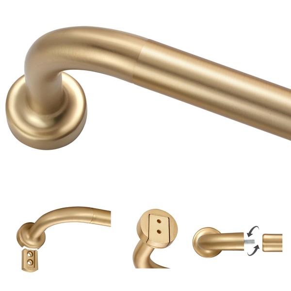 Warm Gold Curtain Rods for Windows 28 to 48",1 Inch