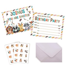 24 PCS Birthday Party Invitations with Envelopes Pool Invitation Cards and Stickers for Girls Boys Kids Party Decorations Supplies