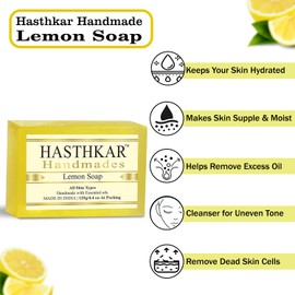 byPureNaturals Hasthkar Handmades Handmade Premium Natural Herbal Lemon Soap 125gm