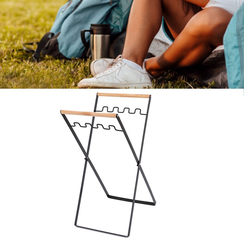 Trash Bag Holder Metal Garbage Bag Holder Portable Outdoor Leaf
