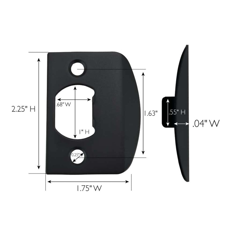 Design House 779348 Full Lip Square Corner Strike Plate Matte