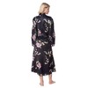 Lavenderi Women's Long Classic Satin Kimono Lounge Bathrobe Robe(XL,Black AOP)
