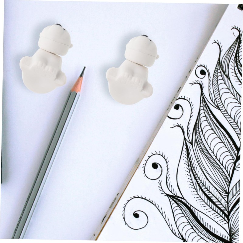 NUOBESTY Pack of 20 Cute Erasers Polar Bear Shape Rubber