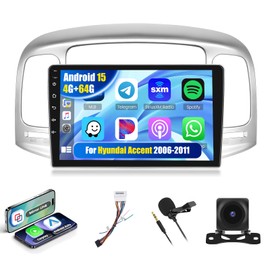 Realdio [4+64G] Car Stereo Radio for Hyundai Accent 2006 2007 2008 2009 2010 2011 with Wireless CarPlay Android Auto MirrorLink 32EQ Bluetooth 5.0