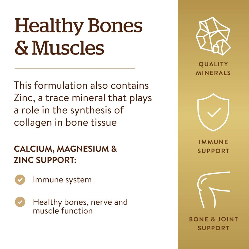Solgar® Calcium Magnesium Plus Zinc Tablets - Pack of 100