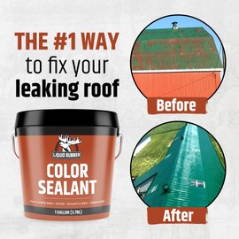 Liquid Rubber Color Waterproof Sealant - Elastomeric Roofing Coating for Flat or Slope Roofs & Foundations - DIY Paint & Leak Repair Membrane Compatible with Metal & Concrete - Dark Gray, 1 Gallon