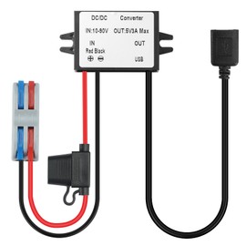 BEYIMEI DC 12V/24V/36V/48V/60V/72V to 5V 3A 15W USB A Female Step Down Converter, USB Buck Converter 10V-90V to 5V Module Power Voltage Regulator for USB-A Port Devices