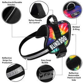 Doggie Stylz Blind Dog Harness No Pull No Escape Dog Vest for Blind Dogs Adjustable Vest with Handle Blind Dog Accessories and Patches for Training and Mobility