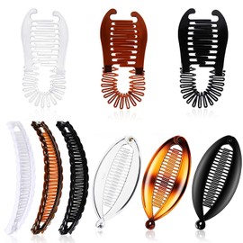 VEGCOO Banana Clip Set Banana Clip Banana Fish Tail Hair Clip Fish Tail Female Hairpin Ponytail Solid Thin Hair