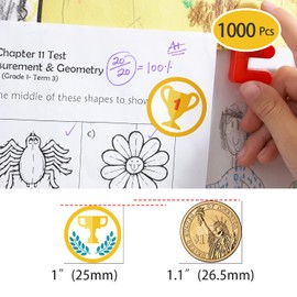 JALTAGO 1000PCS Reward Stickers for Teachers.Trophy Stickers for Kids in 5 Designs.1 Inch Teacher Supplies for Classroom, Motivational Stickers, Classwork Award Stickers.