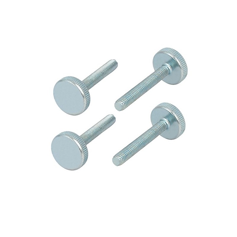 sourcing map Knurled Head Flat Full Thread Thumb Screws Fasteners