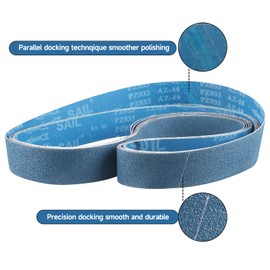 Belt Sander Paper,2X72 Inch Sanding Belts, Zirconia Metal Sandpaper Belt, 5Pcs Sander Belts 240#, Belt Sander Sandpaper for Metal, Wood, Cars, Furniture, Stainless Steel