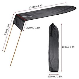 MOOCY Kayak Canopy,Waterproof Sun Shade Canopy for Single Person,Kayak Sunshade Awning Top Cover, Universal Canoe Shade with Storage Bag for Outdoor Fishing(Black) | MOOCY