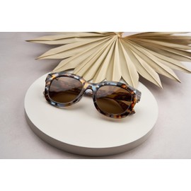 Peepers by PeeperSpecs Women's Center Stage Sun Soft Square Sunglasses, Blue Quartz, +3.00