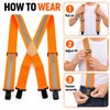 Men's Fluorescent Work Suspenders 5cm Wide Adjustable Elastic X-Back Braces
