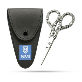 SMI Embroidery Scissors, Vintage Sewing Scissors, Thread Scissors, Precision Small Scissors, Stainless Steel Scissors for DIY Crafts with Case