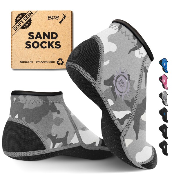 BPS Soft Skin Neoprene Socks (Sport - Grey Camo, Small)