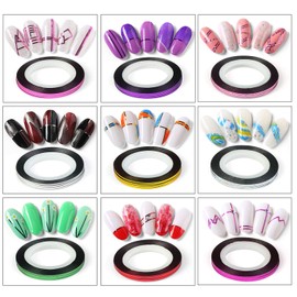 60 Colors Nail Striping Tape Line 2 Pieces Nail Tape Dispensers Free Tape Roller Dispenser Striping Tape Line Nail Art Decoration Stickers Nail Art Decoration Sticker DIY Nail Tip