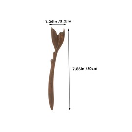 Beatifufu 2Pcs Vintage Green Sandalwood Hair Sticks Chinese Hair Chopsticks for Women Cute Fish Tail Design Wooden Hair Pins for Buns Elegant Hair Accessories for Hanfu and Daily Styling