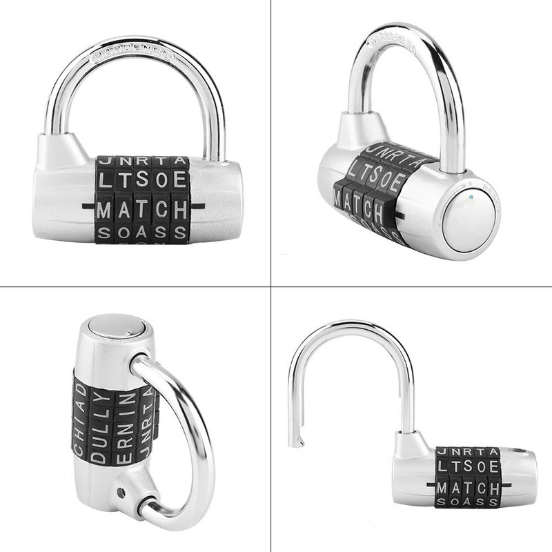 5 Digit Combination Padlock 5 Letter Word Lock Security Password