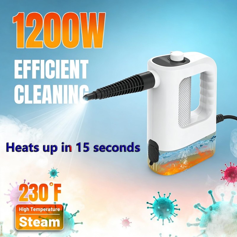 ZMURED Handheld Steam Cleaner, 15s Instant Heat, 400ML Tank, Portable