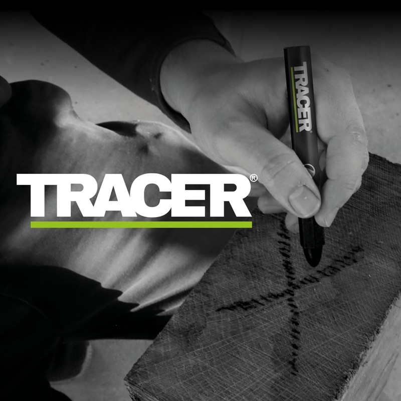 TRACER Construction Lumber Crayon Markers, Pack of 12 - Black.