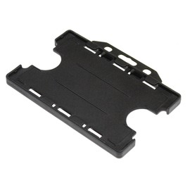 Customcard Ltd Double Sided ID Card Holder, Two Sided Badge Holder, Rigid ID Card Holder for Two Cards Black (Pack of 1)