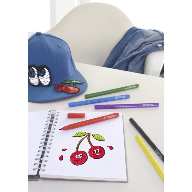 Faber-Castell GRIP Color Markers - 10 Washable Fineline Markers