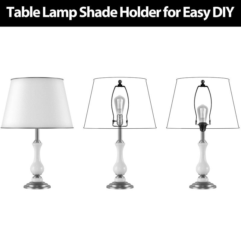 2 Set Lamp Harp Holder, Lamp Shade Holder with Replaceable