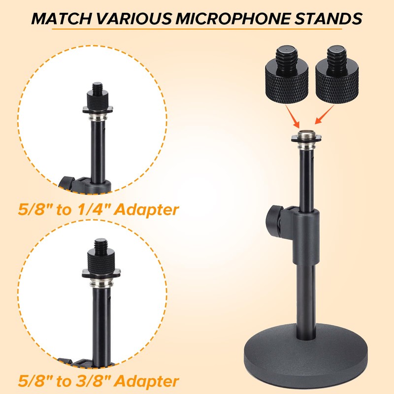 Mic Screw Adapter Thread 5/8 to 1/4 and 5/8 to
