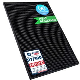 Premium Rubber Bar Mat For Home Kitchen Countertop 18inx12inx0.5in Thick Dish Drying Glasses Mats Heat Resistant For Coffee Espresso Machine Microwave Cocktails Spill Drip Matt Bartender Accessories