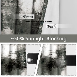 Asuexpect Black Grey Abstract Curtains 2 Panels Abstract Rust Curtain Room Darkening Grommet Window Drapes Modern Decorative Window Treatments for Bedroom Living Room, 52x96 Inches, Black Grey