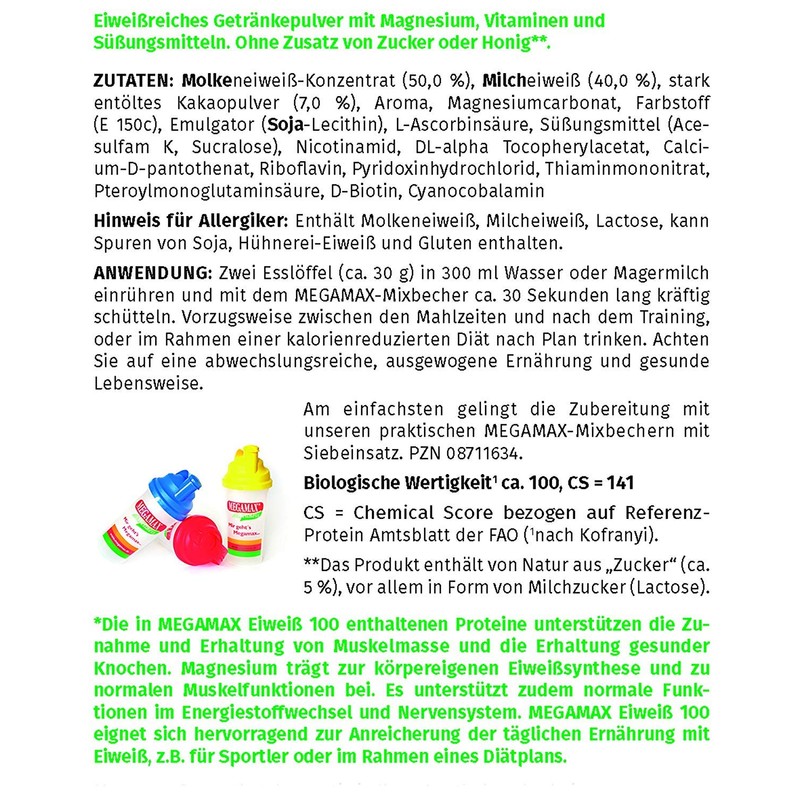 EIWEISS 100 Schoko Megamax Pulver 7X30 g