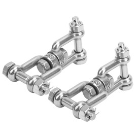 2Pcs Anchor Swivel Shackle, 304 Stainless Steel Swivel Shackle, Rotating Ring Connector with Insurance M10 for Prevent Rope Knotting