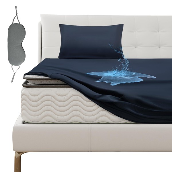 Waterproof Mattress Cover, Fitted Sheet, Single, Fully Waterproof on Sides,