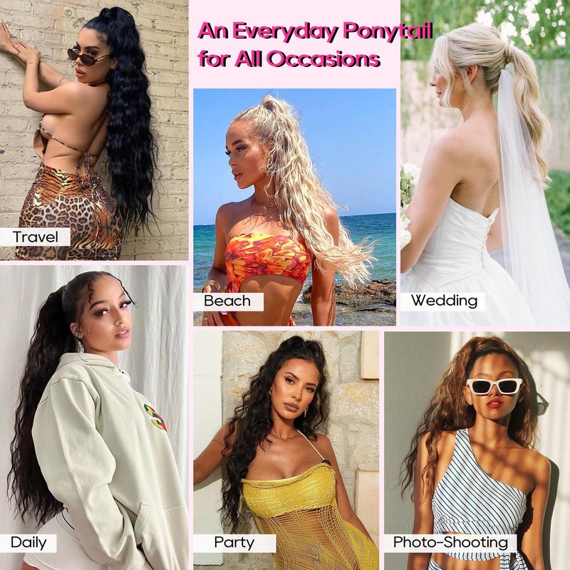 REECHO Ponytail Extension, 12" Claw Clip Ponytail Extension Short Ponytails