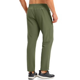 MAGCOMSEN Sweatpants for Men Lightweight Breathable Gym Pants Quick Dry Athletic Pants Water Repellent Workout Joggers for Men Army Green