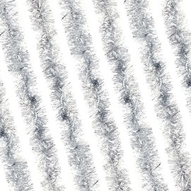 Rocking Party Luxury Thick Wide Metallic Christmas Tinsel Decoration (4 meters, Silver)