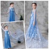 Luxury Shining Princess Costume Dress with Long Snowflake Cape for