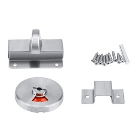 Kafuty Toilet door lock indicator, 201 Stainless Steel Bathroom Restroom Toilet Privacy Bolt Door Lock with Vacant Engaged Indicator and Screw Fitting
